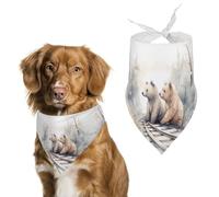 Bandana pour chien Bear on Train Tracks, lavable et réglable, écharpe respirante pour animaux de compagnie de petite, moyenne et grande taille, accessoire tendance mignon pour animal de compagnie