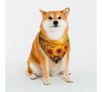 Bandana pour chien, beau champ de tournesol et coucher de soleil réglable pour animaux de compagnie, bandanas de Noël pour animaux de compagnie, bavoirs triangulaires, foulards doux et respirants pour