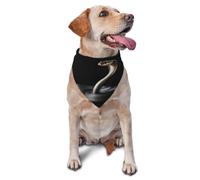 Bandana pour Chien Black Cobra Snake Print Écharpe Triangulaire Respirant Bavoirs Triangulaires Décorer Triangle Dog Scarf pour Chiens Chats Chiot Petit Moyen Grand 30X70Cm