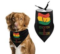 Bandana pour Chien Black History Month Education is Freedom Chat Triangle Dog Scarf Animaux De Compagnie Bandana Pets pour Séances Photo Petit Moyen Grand