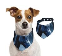 Bandana pour chien bleu cheval écharpe réglable pour animaux de compagnie bandanas lavables double face pour animaux de compagnie foulard triangle en coton écharpe pour chien chat écharpe pour chiot