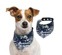 Bandana pour chien bleu marbre terre écharpe réglable pour animaux de compagnie bandanas lavables double face pour animaux de compagnie foulard triangle en coton écharpe pour chien chat écharpes pour