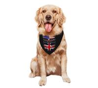 Bandana pour Chien Britain British Roots and America Grown Animaux De Compagnie Bavoirs Triangulaires Respirant Triangle Dog Scarf pour Party Dress Up Chiens Chats Chiot 30X70Cm
