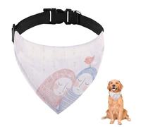 Bandana pour chien câlin rose et bleu avec sangle réglable et anneau en D - Bavoirs triangulaires pour animaux de compagnie - Accessoires pour chiens, chiots, chats - Décoration lavable en machine