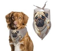 Bandana pour chien carlin de dessin animé pour nourrir et toiletter, bavoirs triangulaires lavables pour animaux domestiques pour chats et chiens