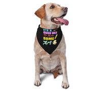 Bandana pour Chien C'est Une Bonne Journée pour Créer De l'art Foulards Triangle Bavoirs Lavables Vêtements, pour Petite, Moyenne Et Grande Taille, Chats, Photo Prises, 70x30cm