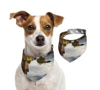Bandana pour chien, château écossais, château, eau, lac écossais, bandana réglable pour animal domestique, bandanas lavable double face pour animaux de compagnie, foulard triangle en coton, écharpes