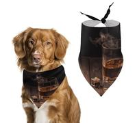 Bandana pour chien Cigar & Whiskey - Bavoir réglable - Décorations pour animaux domestiques - Foulards triangulaires pour chiens de petite et moyenne taille - Accessoire de costume
