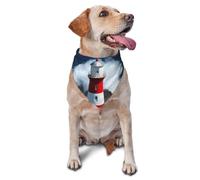 Bandana pour Chien Circular Lighthouse Print Écharpe Triangulaire Birthday Party Bavoirs pour Chien Chat Bandana Pets pour Chiens Chats Chiot Séances Photo 30X70Cm