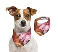 Bandana pour chien coloré motif marguerite - Écharpe réglable pour animaux domestiques - Bandana lavable double face en coton - Triangle - Pour chiens et chats - Accessoires de costume pour chiot