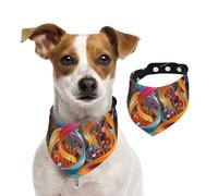 Bandana pour chien coloré note de musique écharpe réglable pour animaux de compagnie bandanas lavables double face pour animaux de compagnie foulard triangle en coton écharpes pour chiens chats