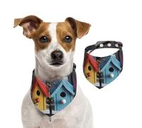 Bandana pour chien coloré pour nichoirs de printemps - Écharpe réglable pour animaux de compagnie - Bandana lavable double face en coton pour animaux de compagnie - Écharpe triangulaire pour chien et
