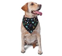 Bandana pour Chien Colorful Game Video Gaming Pattern Black Chat Triangle Dog Scarf Décorer Écharpe Triangulaire pour Party Dress Up Séances Photo