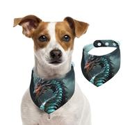 Bandana pour chien Cool Dragon Écharpe réglable pour animaux de compagnie Bandanas lavables double face en coton Triangle Bavoir pour chien Chats Foulards pour chiot Accessoires de costume Taille L
