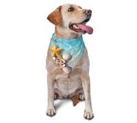 Bandana pour Chien Coral and Seashell on The Beach Print Triangle Dog Scarf Animaux De Compagnie Bavoirs Triangulaires Birthday Party Bandana Pets pour Séances Photo Accessoires 30X70Cm