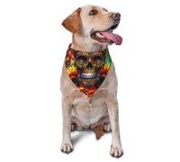 Bandana pour Chien Crâne Fleur Papillon Jour des Morts Bandana Pets | Animaux de Compagnie Bandana Pets chat Triangle Dog Scarf Pour Party Dress Up