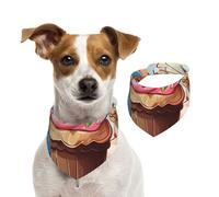 Bandana pour chien, cupcakes et crème glacée, écharpe réglable pour animaux de compagnie, bandanas lavables double face pour animaux de compagnie, bavette triangulaire en coton pour chiens, écharpes