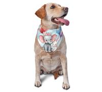 Bandana pour Chien Cute Elephant Print Bandana Pets Animaux De Compagnie Bavoirs pour Chien Birthday Party Bavoirs Triangulaires pour Petit Moyen Grand Accessoires 30X70Cm