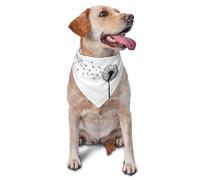Bandana pour Chien Dandelion Blowing in The Wind Print Bavoirs pour Chien Animaux De Compagnie Bandana Pets Chat Triangle Dog Scarf pour Chiens Chats Chiot Petit Moyen Grand 30X70Cm