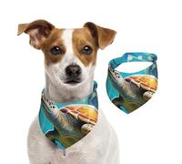 Bandana pour chien, dauphins, tortue de mer, récif corallien, écharpe réglable pour animaux de compagnie, bandanas lavables double face pour animaux de compagnie, foulard triangle en coton, écharpes