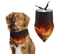 Bandana pour chien de petite, moyenne et grande taille, note de musique rouge flamme, écharpe en polyester mignon. Écharpe triangulaire pour chiot, idée cadeau d'anniversaire ou de fête personnalisée