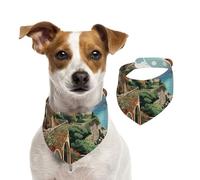 Bandana pour chien d'été méditerranéen réglable pour animaux de compagnie, bandanas lavables double face pour animaux de compagnie, foulard triangulaire en coton, écharpes pour chien, chats, écharpes