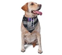 Bandana pour Chien Drapeau Américain De Sensibilisation Au Cancer De La Thyroïde Triangulaire pour Animaux Personnalisé Bandana Chien Collier, pour Fêtes, Photo Prises, 70x30cm