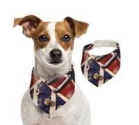 Bandana pour chien - Drapeau britannique - Réglable - Lavable - Double face - En coton - Triangle - Pour chiens et chats - Accessoires de costume pour chiot - Taille M