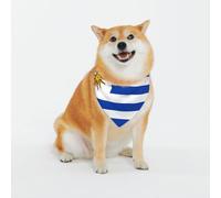 Bandana pour chien Drapeau de l'Uruguay - Écharpe réglable pour petits et grands chiens, chiots et chats, noir