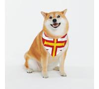 Bandana pour chien Drapeau des îles de Guernesey - Écharpe réglable pour petits et grands chiens, chiots et chats, noir