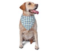 Bandana pour Chien Dusty Blue Checkered Cloth (1) Print Chat Bandana Pets Animaux De Compagnie Triangle Dog Scarf pour Accessoires Chiens Chats Chiot 30X70Cm