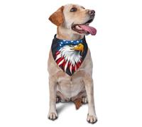 Bandana pour Chien Eagle Head with American Flag Print Écharpe Triangulaire Animaux De Compagnie Bavoirs pour Chien Chat Triangle Dog Scarf pour Accessoires Séances Photo 30X70Cm
