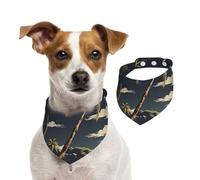 Bandana pour chien - Écharpe réglable en forme de palmier - Bandana lavable double face en coton - Triangle - Pour chiens et chats - Accessoires de costume pour chiot - Taille S