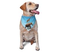 Bandana pour Chien Elephant Giraffe 1 Print Bandana Pets Chat Triangle Dog Scarf Décorer Bavoirs Triangulaires pour Chiens Chats Chiot Petit Moyen Grand 30X70Cm