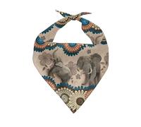 Bandana pour Chien Éléphant Mandala Bohème Triangle Dog Scarf Respirant Bavoirs pour Chien Chat Bavoirs Triangulaires pour Séances Photo Petit Moyen Grand