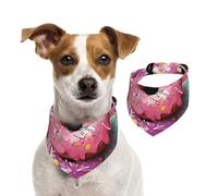 Bandana pour chien en forme de beignet réglable pour animaux de compagnie, bandanas lavables double face en coton pour animaux de compagnie, écharpes triangulaires pour chiens, chats, écharpes pour