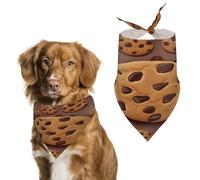 Bandana pour chien en forme de biscuit au chocolat - Écharpe triangulaire confortable en polyester - Doux et réglable - Cadeau pour les petites et grandes filles - Chien et chat