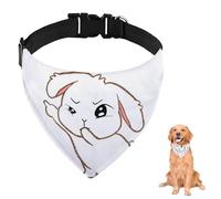 Bandana pour chien en forme de lapin grincheux marron avec sangle réglable et anneau en D pour animaux de compagnie, bandanas triangulaires pour chiens, chiens, chats, décoration lavable en machine