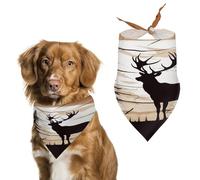 Bandana pour chien en forme de silhouette d'élan sauvage - Écharpe triangulaire douce et lavable - Réglable - Légère et respirante - Pour animaux de compagnie de petite, moyenne et grande taille