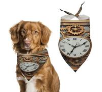 Bandana pour chien en forme d'horloge Steampunk Rusty - Écharpe en polyester confortable - Doux et réglable - Cadeau pour les petites et grandes filles - Chien et chat