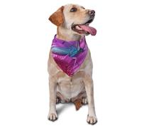 Bandana pour chien et chat avec motif floral violet et papillon - Accessoire pour photos de petite et moyenne taille - Bandana triangulaire réglable - Lavable