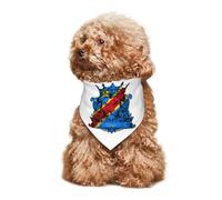 Bandana pour Chien et Chat Motif Lion avec Drapeau de la République démocratique du Congo, écharpe d'été pour Petits, Moyens et Grands Chiens, Respirant, Doux et Confortable, 30 x 70 cm