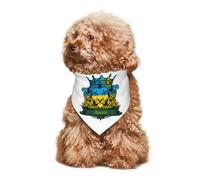 Bandana pour Chien et Chat Motif Lion avec Drapeau du Rwanda, écharpe d'été pour Petits, Moyens et Grands Chiens, Respirant, Doux et Confortable, 30 x 70 cm