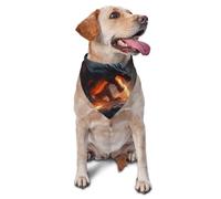 Bandana pour Chien Fiery Black Dragon Attack Print Bavoirs pour Chien Birthday Party Triangle Dog Scarf Chat Écharpe Triangulaire pour Accessoires Séances Photo 30X70Cm