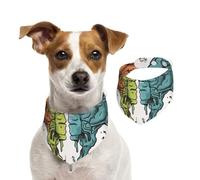 Bandana pour chien Fonctions cerveau gauche et droite Écharpe réglable pour animaux de compagnie Bandanas lavables double face pour animaux de compagnie Foulard triangle en coton Écharpe pour chiens