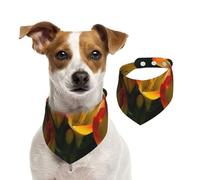 Bandana pour chien Freesia - Belle fleur - Écharpe réglable pour animaux domestiques - Bandana lavable double face en coton - Triangle - Pour chiens et chats - Accessoires de costume pour chiot