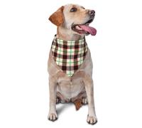 Bandana pour Chien Green and Brown Tartan Pattern Décorer Écharpe Triangulaire Chat Bavoirs pour Chien pour Petit Moyen Grand Party Dress Up 30X70Cm