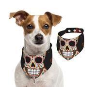 Bandana pour chien, guitare, poivre, sucre, crâne, écharpe réglable pour animaux de compagnie, bandanas lavables double face pour animaux de compagnie, bavette triangulaire en coton pour chiens