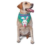Bandana pour Chien Happy Easter 2 Print Triangle Dog Scarf Birthday Party Écharpe Triangulaire Respirant Bavoirs pour Chien pour Petit Moyen Grand Accessoires 30X70Cm