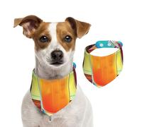 Bandana pour chien Happy Hour - Réglable - Lavable - Double face - En coton - Triangle - Pour chien et chat - Accessoires de costume pour chiot - Taille M